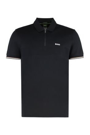 HUGO BOSS Black Half-Zip Logo Polo