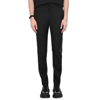 Alexander McQueen Broeken, Heren, Zwart, L, Wol, Cigarette Trs