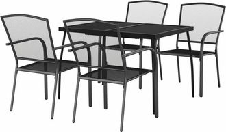 vidaXL 5 Piece Garden Dining Set Anthracite Steel Vidaxl