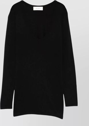Lisa Yang cotton cashmere scoop neck long-sleeve sweater