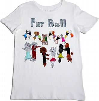 Unfortunate Portrait Unisex Fur Ball Crew T-Shirt In White