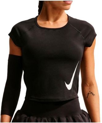 Nike Swoosh Run Dri-FIT S/S Running Top Laufshirt f&uuml;r Damen | schwarz