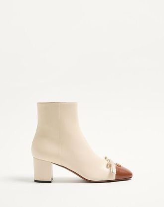 Valentino Garavani Stivaletto Valet Du Roi In Capretto 60Mm Donna BURRO/TABACCO 38.5