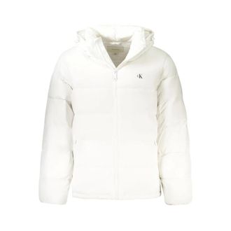 Calvin Klein Winter Jackets, male, White, Size: 2XL Long-sleeved Jacket with Removable Hood