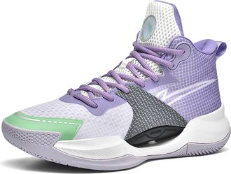 Generic Unisex Breathable Anti Slip Wear-Resistant High Top Outdoor Sports Training Boots Walking Shoes(Purple,3.5 UK)