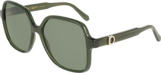 Ferragamo Green Square Ladies Sunglasses SF2069SE 317 57