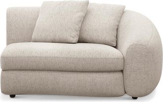 Castlery Fable Right Arm Sofa Customized, Performance Classic Twill Light Grey, Ultra Deep Seats, Spill Resistant, Castlery