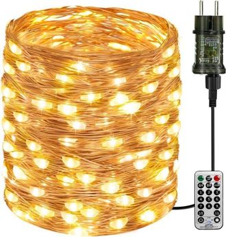 OEM Guirnalda De Luces Btfarm Con Control Remoto, 10 M, 100 Led, Para Interiores, Con Temporizador, Resistente Al Agua Ip65, 8 Modos, Luces De Hadas De Al