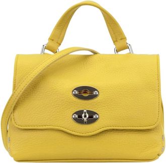 Zanellato Leren Dames Schoudertas met Metalen Details - Dames - Handtassen - Geel - ONE Size - Leer - Tassen