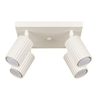 Wonderlamp Plaf&oacute;n de techo cuadrado con 4 focos orientables beige