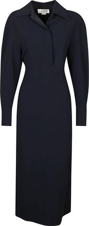 Victoria Beckham Long Sleeve Polo Collar Midi