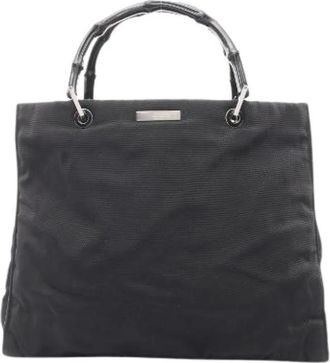 Gucci Pre-owned Bamboo Nylon Tote Bag - Dames - Vintage Shopper - Zwart - ONE Size - Nylon - Vintage