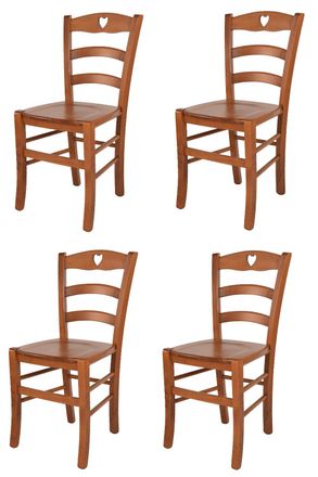 Tommychairs Tommychairs 4 Sillas Cuore En Madera De Haya Cerezo