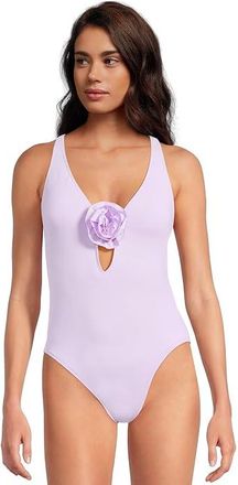 Lilly Pulitzer Ester One-Piece Womens Swimsuits One Piece Water Hyacinth : 16, Spandex/Polyester/Nylon