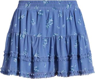 BP. Ditsy Floral Mesh Miniskort in Blue Colony Meadow Clusters at Nordstrom, Size Xx-Small