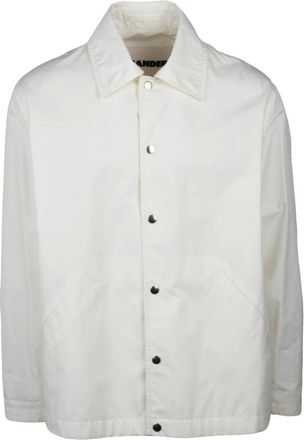Jil Sander Light Jackets, male, White, Size: M Giubbottino in Poplin