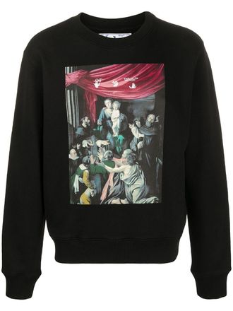 Off-white Felpa Caravaggio con stampa - Nero