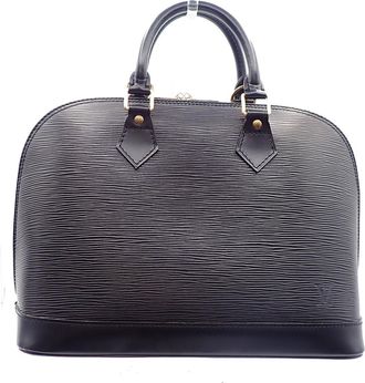 Louis Vuitton Alma Handbag Epi Leather Black Leather Handbag (Pre-Owned)