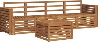vidaXL Conjunto De Sof&aacute;s De Exterior 5 Uds. Natural Vidaxl