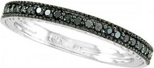 Allurez Black Diamond Stackable Ring Guard in 14K White Gold (0.312 ct)