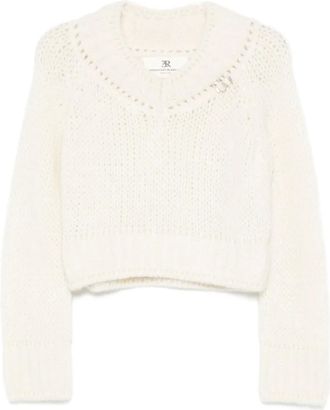 Ermanno Scervino Maglione crop con scollo a V - Toni neutri