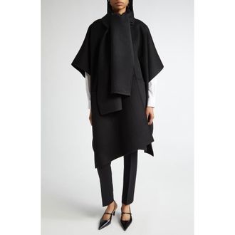 Toteme Double Face Wool Scarf Coat in Black at Nordstrom, Size X-Small