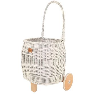 OEM Cesta De Juguetes Blanca Con Ruedas Pully