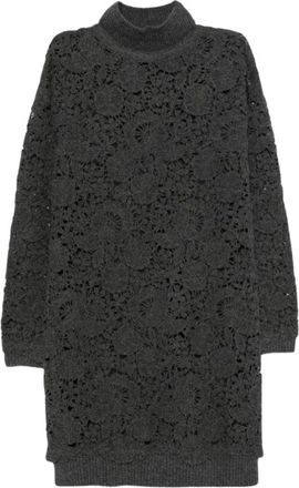 Ermanno Scervino Gebreide trui - Dames - Kleedjes - Grijs - L - Wol - Kleedjes