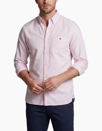 Tommy Hilfiger Mens TOMMY HILFIGER Mens Shirts Regular Fit Top - Pink - Size: Regular/36