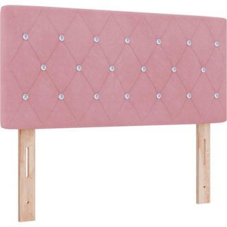vidaXL Led Headboard with led Strip Lights Argyle Pink 100 cm Velvet Vidaxl