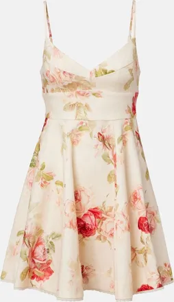 Zimmermann Lucky Picnic floral linen minidress