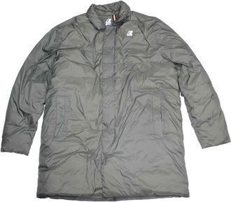 K-Way Lange Groene Puffer Jas - Heren - Winterjassen - Groen - 2XL - Leer - Jassen
