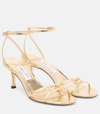 Jimmy Choo London 1998 Leo 65 metallic leather sandals