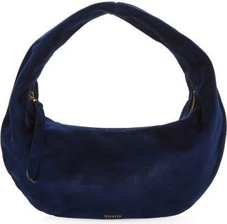 Khaite Mini Olivia Suede Hobo Bag in Midnight Navy at Nordstrom