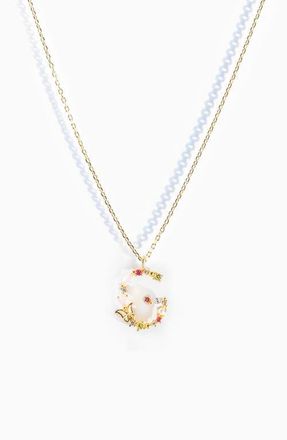 Girls Crew Flutterfly Initial Necklace in Gold at Nordstrom