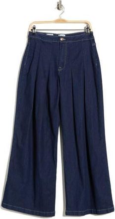 Vigoss Pleated Wide Leg Jeans in Dark Wash at Nordstrom Rack, Size 24