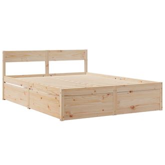 vidaXL Estructura De Cama Sin Colch&oacute;n Madera De Pino Blanca 140x200 Cm Vidaxl