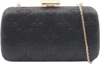Louis Vuitton Pre-owned Clutches, female, Black, Size: ONE SIZE Pre-owned Minudiere V Monogram Satin Shoulder Bag