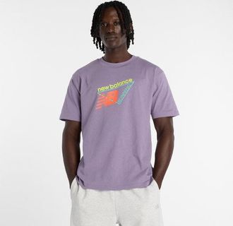 New Balance Mens Classic Tri-Logo T-Shirt in Purple Cotton, size X-Large