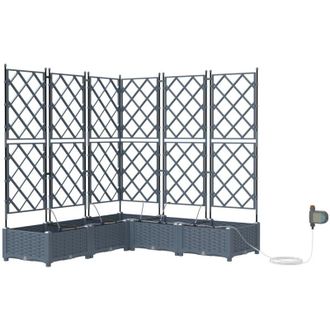 vidaXL Jardineras Gris Claro 120 X 120 X 126 Cm Acero Vidaxl