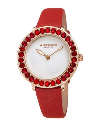 Akribos XXIV Akribos Xxiv Womens Satin Over Leather Watch