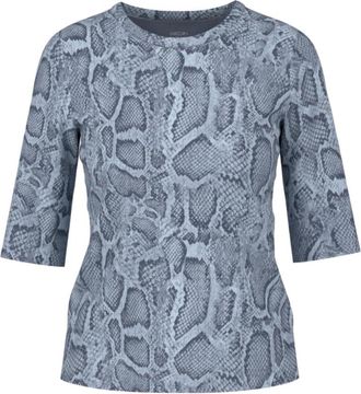 Marc Cain Shirt - Dames - T-shirts - Blauw - L - Katoen - Tops