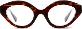 Kuboraum Occhiali geometrici K44 - Marrone