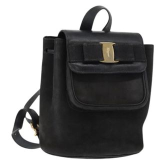 Ferragamo Pre-owned Backpacks, female, Black, Size: ONE SIZE Pre-owned Leather Backpack