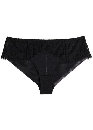 Simone Pérèle Simone PÉRÈLE Précieuse Floral-embroidered Mesh Briefs - Black - 3 (UK 12 / M)
