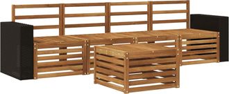 vidaXL Conjunto De Sof&aacute;s De Exterior 5 Uds. Natural Vidaxl