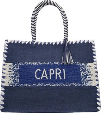 De Siena shoes Capri Tote - Dames - Shoppers - Blauw - ONE Size - Leer - Tassen