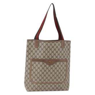 Gucci Pre-owned Tote Bags, female, Beige, Size: ONE SIZE Pre-owned Canvas Tote Bag