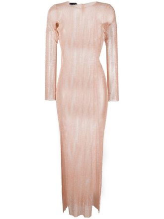 Santa Brands rhinestone-embellished sheer maxi-dress - Pink