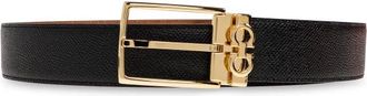 Ferragamo Double Adjus leren riem - Heren - Riemen - Zwart - 85 CM - Leer - Accessoires